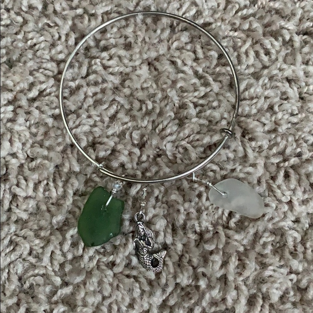 Mermaid with stone Bangle bracelet